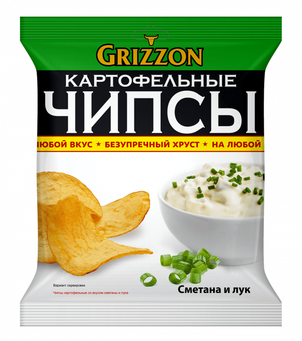 Чипсы Grizzon со вкусом сметаны и лука